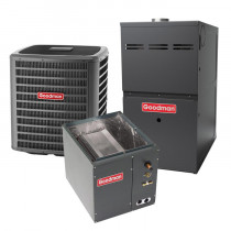 3 Ton 15.5 SEER 80% AFUE 100,000 BTU Goodman Furnace and Air Conditioner System - Upflow