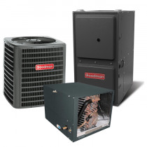 2 Ton 15 SEER 97% AFUE 80,000 BTU Goodman Furnace and Air Conditioner System - Horizontal