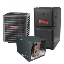 4 Ton 16 SEER 96% AFUE 80,000 BTU Goodman Gas Furnace and Air Conditioner System - Horizontal