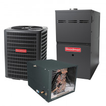 3.5 Ton 13.5 SEER 80% AFUE 100,000 BTU Goodman Gas Furnace and Air Conditioner System - Horizontal