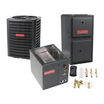 1.5 Ton 13 SEER 96% AFUE 60,000 BTU Goodman Gas Furnace and Air Conditioner System - Vertical
