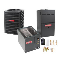 4 Ton 13 SEER 80% AFUE 80,000 BTU Goodman Gas Furnace and Air Conditioner System - Vertical