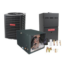 4 Ton 13 SEER 80% AFUE 120,000 BTU Goodman Gas Furnace and Air Conditioner System - Horizontal