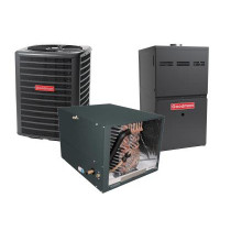 1.5 Ton 13 SEER 80% AFUE 60,000 BTU Goodman Gas Furnace and Air Conditioner System - Horizontal