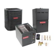 4 Ton 14.5 SEER 80% AFUE 100,000 BTU Goodman Gas Furnace and Air Conditioner System - Vertical