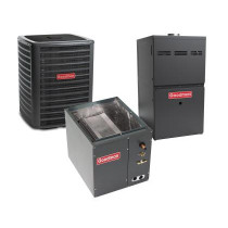 4 Ton 14 SEER 80% AFUE 100,000 BTU Goodman Gas Furnace and Air Conditioner System - Upflow