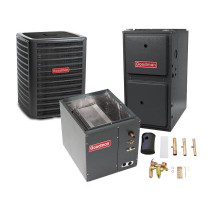 4 Ton 14.5 SEER 92% AFUE 80,000 BTU Goodman Gas Furnace and Air Conditioner System - Vertical