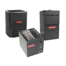 3 Ton 15 SEER 80% AFUE 120,000 BTU Goodman Gas Furnace and Air Conditioner System - Vertical
