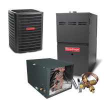 2 Ton 15 SEER 80% AFUE 100,000 BTU Goodman Gas Furnace and Air Conditioner System - Horizontal
