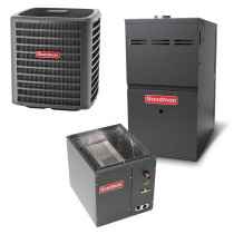 4 Ton 16 SEER 80% AFUE 100,000 BTU Goodman Gas Furnace and Air Conditioner System - Vertical
