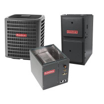 4 Ton 16 SEER 96% AFUE 80,000 BTU Goodman Gas Furnace and Air Conditioner System - Vertical