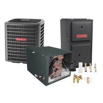 2 Ton 16 SEER 98% AFUE 80,000 BTU Goodman Gas Furnace and Air Conditioner System - Horizontal