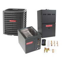 4 Ton 15 SEER 80% AFUE 80,000 BTU Goodman Gas Furnace and Air Conditioner System - Upflow