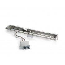 HPC 36 -Inch Gas Trough Burner Fire Pit Kit - Push Button / Flame Sensing - FPPK36-TRGH-FLEX