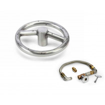 HPC 6 -Inch Stainless Steel Round Burner Kit With Flex, Valve, Key, And Fittings - FPS6 KIT-B
