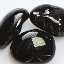 American Specialty Glass - Jelly Bean Fire Glass - Black Licorice - 1/2 Inch to 1 Inch