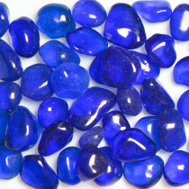 American Specialty Glass -Jelly Bean Fire Glass - Blueberry - 3/8 Inch to 1/2 Inch