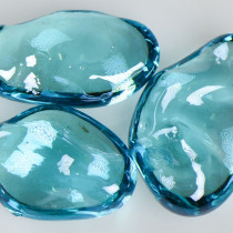 American Specialty Glass - Jelly Bean Fire Glass - Blue Raspberry Iridescent - 1/2 Inch to 1 Inch
