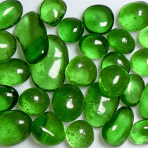 American Specialty Glass - Jelly Bean Fire Glass - Green Apple - 3/8 Inch to 1/2 Inch