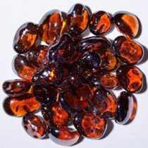 American Specialty Glass - Jelly Bean Fire Glass - Root Beer Iridescent - 1/2 Inch to 1 Inch