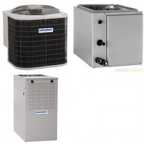 2 Ton 16 SEER 80% AFUE 70,000 BTU AirQuest Gas Furnace and Air Conditioner System - Vertical