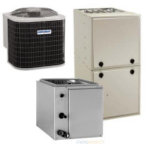3 Ton 16 SEER AFUE 80,000 BTU AirQuest Gas Furnace and Air Conditioner System - Upflow/Downflow