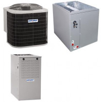 3 Ton 16 SEER 80% AFUE 135,000 BTU AirQuest Gas Furnace and Heat Pump System - Multi-positional