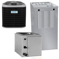 1.5 Ton 16 SEER 80% AFUE 66,000 BTU AirQuest Gas Furnace and Heat Pump System - Upflow/Downflow