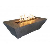 Phoenix Precast Products Rectangular Oblique Fire Pit Table- Lava Rock Included - ORFT603018