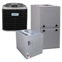 1.5 Ton 14 SEER 96% AFUE 80,000 BTU AirQuest Gas Furnace and Air Conditioner System - Multi-Positional