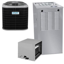 1.5 Ton 15 SEER 80% AFUE 66,000 BTU AirQuest Gas Furnace and Air Conditioner System - Horizontal
