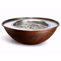 HPC Tempe 31-Inch Round Hammered Copper Gas Fire Bowl - TEMP31