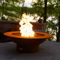 Fire Pit Art Gas Fire Pit - Saturn with Lid