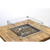 American Fyre Designs Square Glass Fire Table Wind Guard