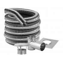 Duravent 8-Inch 304 Stainless Steel Chimney Liner Kit For Freestanding Stoves With Tee- 8DF304KT