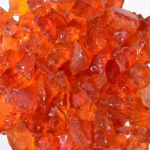 American Specialty Glass - Fire Glass - Chunky Orange - 3/8 Inch to 1/2 Inch 