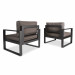 Real Flame Baltic Chair Set (2 Chairs) - Black - 9611-BK - Back 2