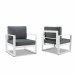 Real Flame Baltic Chair Set (2 Chairs) White - 9611-WHT - Chairs