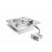 HPC 24-Inch Push Button/Flame Sensing Square Flat Pan Burner Kit - FPPK24-SQ-FLEX-B