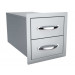 Sunstone 14-Inch Flush Double Access Drawer - B-DD12- Front-Side View