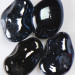 American Specialty Glass - Jelly Bean Fire Glass - Black Licorice Iridescent - 1/2 Inch to 1 Inch