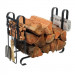Enclume Large Modern Fireplace Log Rack With Tools Hammered Steel Finish - LR19AT HS