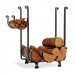 Enclume Rectangle Fireplace Log Rack With Newspaper Holder Hammered Steel Finish - LR1BN HS