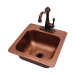 RCS 15" X 15" Copper Drop-In Sink With Hot/Cold Faucet - RSNK3 - Left View