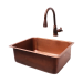RCS 23" X 17" Copper Undermount Sink With Pull Down Hot/Cold Faucet - RSNK4 - Top View