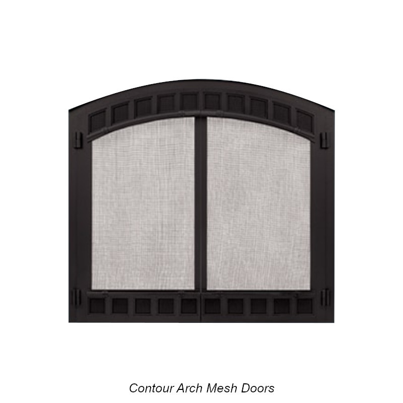Majestic Contour Arch Cabinet Style Mesh Doors With Frame - Black - Biltmore 36 inch