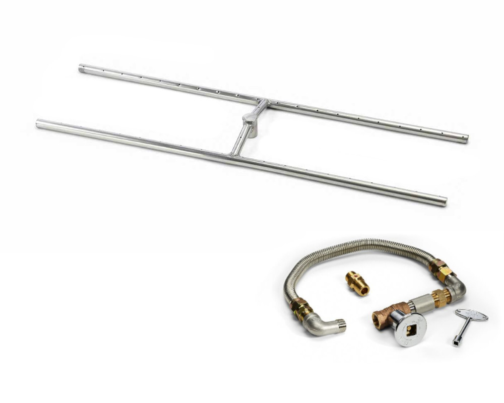 PROPANE HPC 60-Inch Stainless Steel H-Burner Kit With Flex, Valve, Key, And Fittings - FPS/HBSB60LP KIT