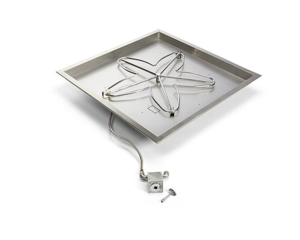 PROPANE HPC 24-Inch Match Lit Square Bowl Burner Kit - MLFPK24SQBL-FLEX-LP